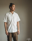 Flat Head FN-SCK-010S - 5oz Chambray Short-Sleeve Work Shirt - White