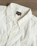 Flat Head FN-SCK-010S - 5oz Chambray Short-Sleeve Work Shirt - White
