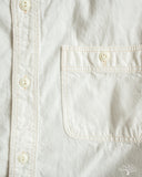 Flat Head FN-SCK-010S - 5oz Chambray Short-Sleeve Work Shirt - White