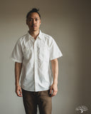 Flat Head FN-SCK-010S - 5oz Chambray Short-Sleeve Work Shirt - White