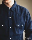 Flat Head FN-SCW-002L - Indigo Dobby Western Shirt