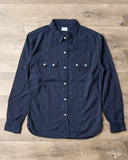 Flat Head FN-SCW-002L - Indigo Dobby Western Shirt