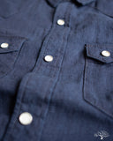 Flat Head FN-SCW-002L - Indigo Dobby Western Shirt