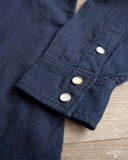 Flat Head FN-SCW-002L - Indigo Dobby Western Shirt
