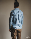 Flat Head FN-SCW-003L - 5oz Chambray Western Shirt - Blue