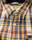Flat Head FN-SNR-014L - Flannel Check Work Shirt - Ivory