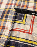 Flat Head FN-SNR-014L - Flannel Check Work Shirt - Ivory