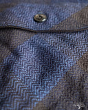 Flat Head FN-SNR-101LSP - Block Check Flannel Shirt - Indigo