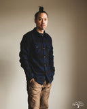 Flat Head FN-SNR-101LSP - Block Check Flannel Shirt - Indigo