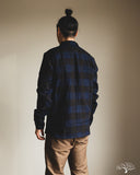 Flat Head FN-SNR-101LSP - Block Check Flannel Shirt - Indigo