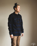 Flat Head FN-SNR-101LSP - Block Check Flannel Shirt - Indigo