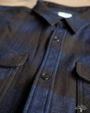 Flat Head FN-SNR-101LSP - Block Check Flannel Shirt - Indigo