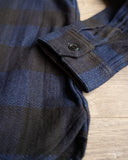 Flat Head FN-SNR-101LSP - Block Check Flannel Shirt - Indigo