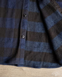 Flat Head FN-SNR-101LSP - Block Check Flannel Shirt - Indigo