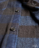 Flat Head FN-SNR-101LSP - Block Check Flannel Shirt - Indigo