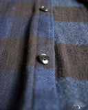 Flat Head FN-SNR-101LSP - Block Check Flannel Shirt - Indigo