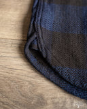 Flat Head FN-SNR-101LSP - Block Check Flannel Shirt - Indigo