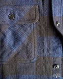 Flat Head FN-SNR-101LSP - Block Check Flannel Shirt - Indigo