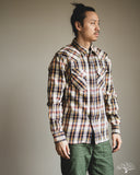 Flat Head FN-SNW-014L - Flannel Check Western Shirt - Ivory
