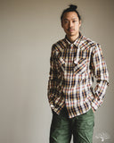 Flat Head FN-SNW-014L - Flannel Check Western Shirt - Ivory