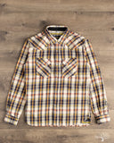 Flat Head FN-SNW-014L - Flannel Check Western Shirt - Ivory