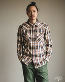 Flat Head FN-SNW-014L - Flannel Check Western Shirt - Ivory
