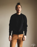 Flat Head FN-SWC-301 - Loopwheel Crew Neck Sweatshirt - Black