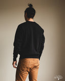 Flat Head FN-SWC-301 - Loopwheel Crew Neck Sweatshirt - Black