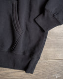 Flat Head FN-SWP-301 - Loopwheel Hooded Sweatshirt - Black