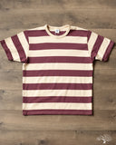 Flat Head FN-THB-002 - Border T-Shirt - Ivory/Purple