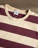 Flat Head FN-THB-002 - Border T-Shirt - Ivory/Purple