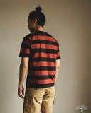 Flat Head FN-THB-002 - Border T-Shirt - Light Black/Light Red