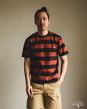 Flat Head FN-THB-002 - Border T-Shirt - Light Black/Light Red