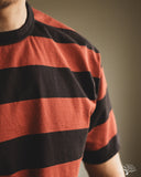 Flat Head FN-THB-002 - Border T-Shirt - Light Black/Light Red