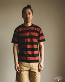 Flat Head FN-THB-002 - Border T-Shirt - Light Black/Light Red