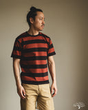 Flat Head FN-THB-002 - Border T-Shirt - Light Black/Light Red