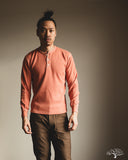 Flat Head FN-THLH-004 - Waffle Knit Henley Thermal - Light Orange