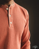Flat Head FN-THLH-004 - Waffle Knit Henley Thermal - Light Orange