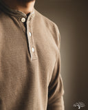 Flat Head FN-THLH-004 - Waffle Knit Henley Thermal - Olive