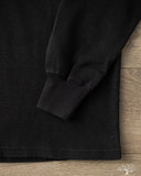 Flat Head FN-THLH-004 - Waffle Knit Henley Thermal - Black
