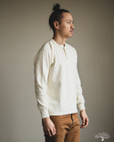 Flat Head FN-THLH-004 - Waffle Knit Henley Thermal - Ivory