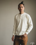 Flat Head FN-THLH-004 - Waffle Knit Henley Thermal - Ivory