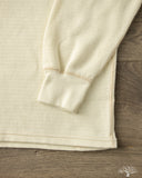 Flat Head FN-THLH-004 - Waffle Knit Henley Thermal - Ivory