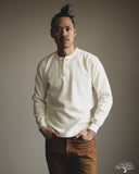 Flat Head FN-THLH-004 - Waffle Knit Henley Thermal - Ivory