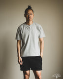 Flat Head FN-TSH-003 - Short-Sleeve Henley T-Shirt - Gray