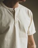 Flat Head FN-TSH-003 - Short-Sleeve Henley T-Shirt - Nature