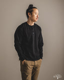 Flat Head FN-TSHL-004 - Long-Sleeve Henley T-Shirt - Black
