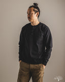 Flat Head FN-TSHL-004 - Long-Sleeve Henley T-Shirt - Black