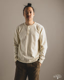 Flat Head FN-TSHL-004 - Long-Sleeve Henley T-Shirt - Ivory
