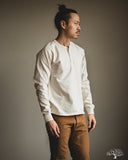 Flat Head FN-TSHL-004 - Long-Sleeve Henley T-Shirt - Nature